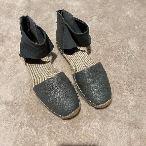 EILEEN FISHER COY JUTE INSOLE ESPADRILLES SKIMMER FLAT PEWTER WOMENS SIZE 6.5 - Picture 2 of 13